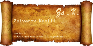 Zsivanov Kamill névjegykártya